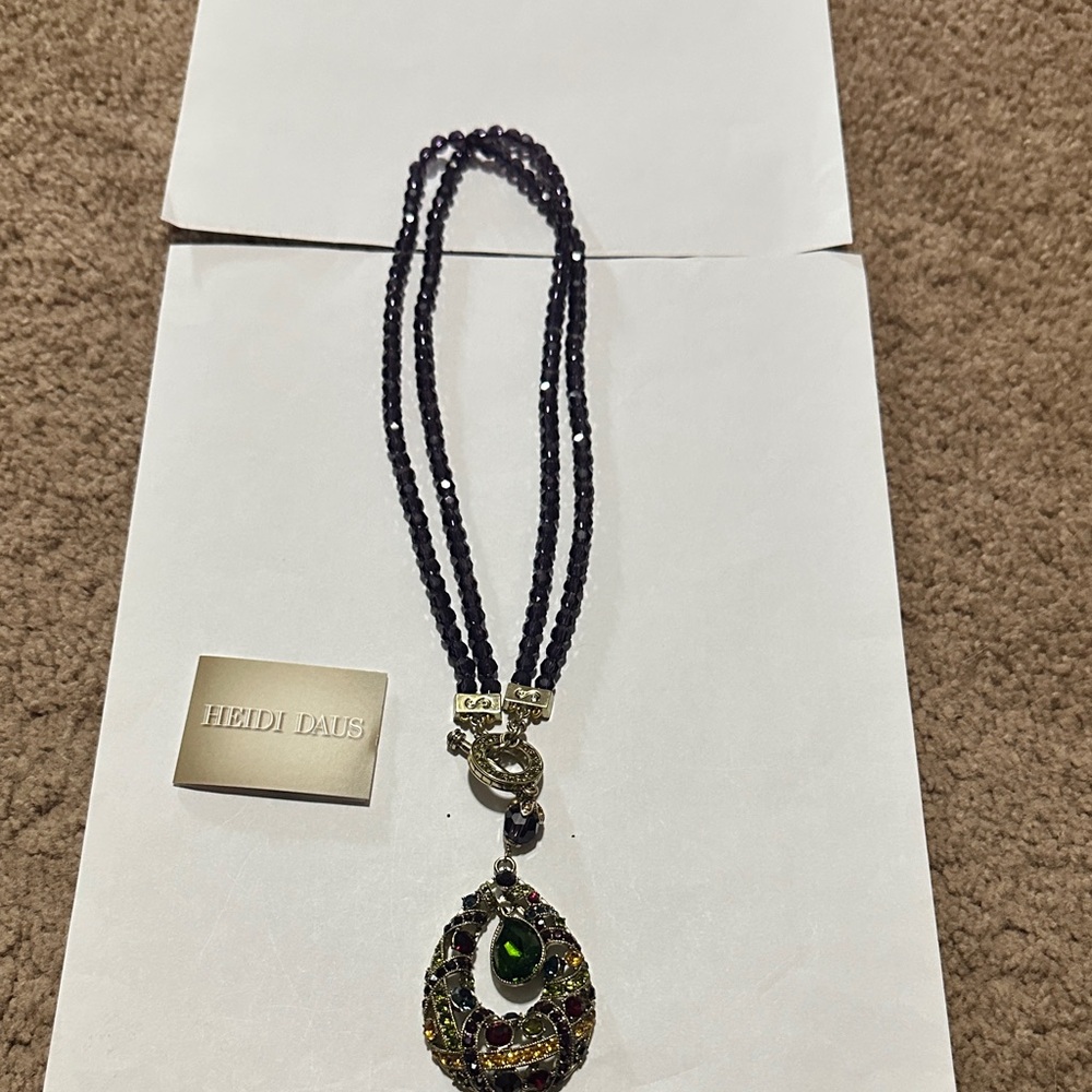 Heidi Daus Purple and Gold Pendant Necklace
